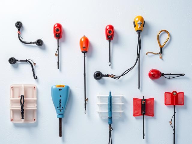Assortment of ice fishing tip-ups and strike alarms