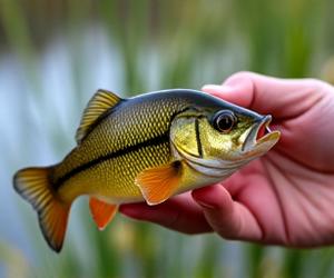 Close-up of a smallmouth bass caught in a city park pond